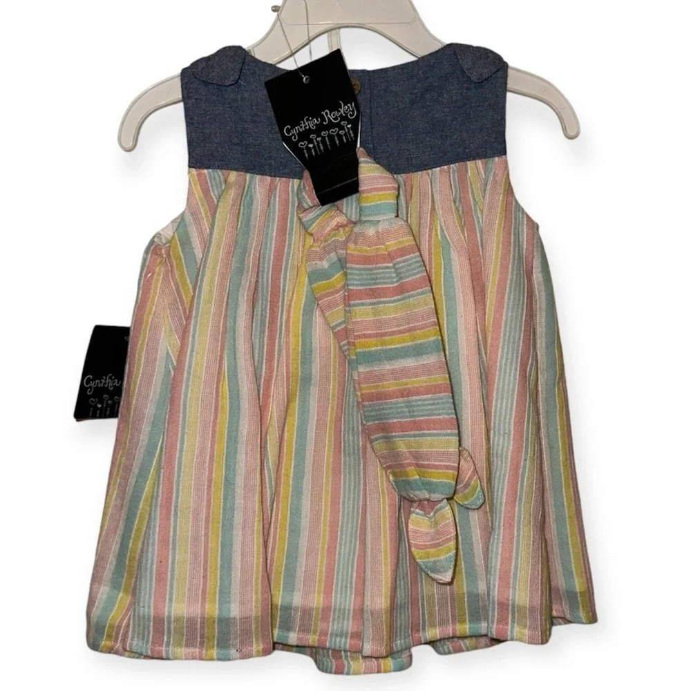 NWT Cynthia Rowley Baby Striped Chambray Dress
